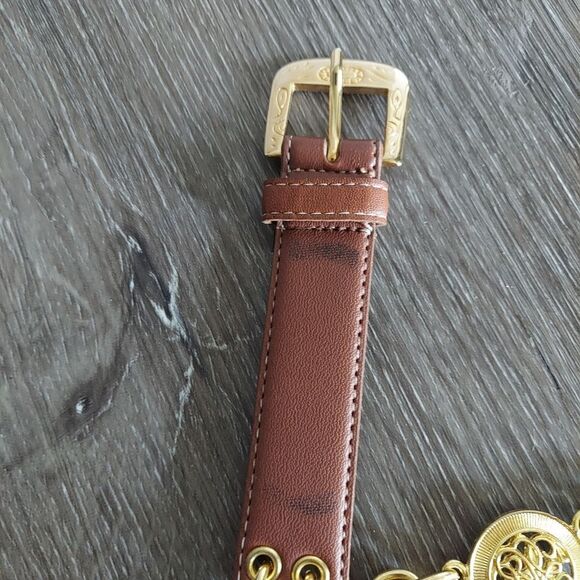 Vintage Brown Gold Tone Chain Belt 39.5" Long - Picture 5 of 7